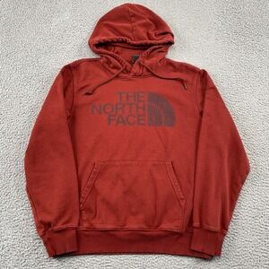 The North Face Hoodie Mens Medium Red Half Dome Logo Pullover A7RAC F22 Fleece